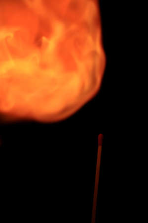 flame near matchstickの写真素材