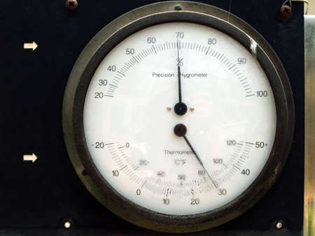 Hygrometer and thermometer Instrument for measuring air humidity and temperatureの写真素材