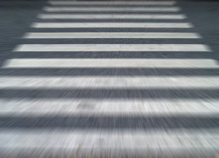 Running across the crosswalk, Concept about Feel when faced with terrible thingsの写真素材