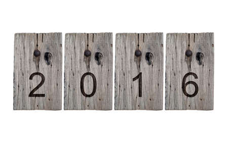2016 on old wooden sign, New Year banners for 2016 is coming upの写真素材