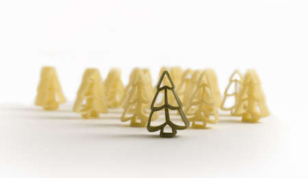 Foresta di alberi fatti di pastaの写真素材