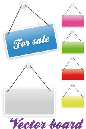 Board in several colors with claim For saleのイラスト素材