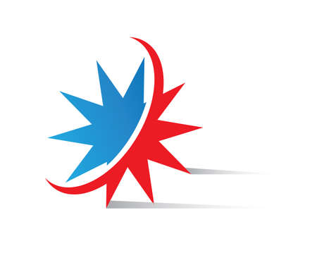 Vector of star icon template with shadow in the leg. Star move illustration.のイラスト素材