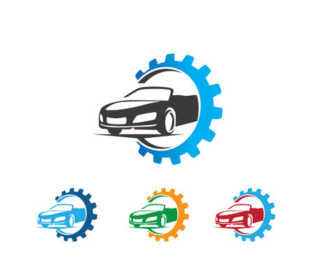 vector logo design of car insurance, car maintenance service, car protection, car performanceのイラスト素材