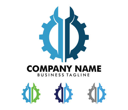 Vector logo design for automotive business, technical industry, car maintenance, smart idea engine, machinery, camera photography, electricity powerのイラスト素材