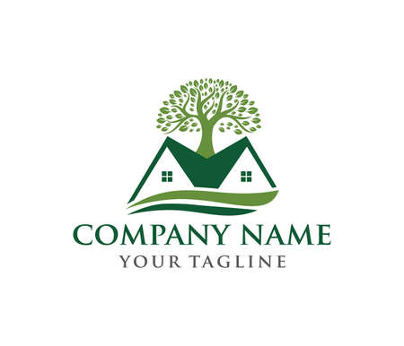 House property firm with tree symbolのイラスト素材