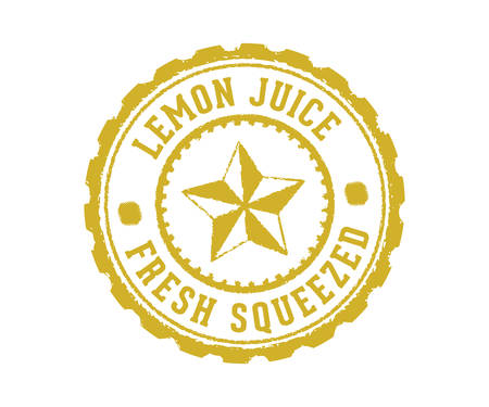 vintage vector label tag and stamp design perfect suitable for lemonade drink beverage and lemon juice, fresh made,のイラスト素材