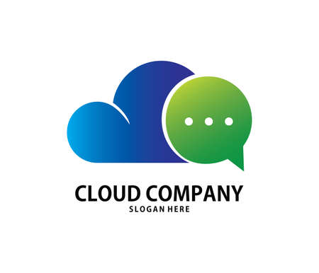 A vector online chat messenger cloud storage logo design for web logo, application logo, icons, brand identity and moreのイラスト素材