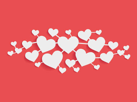 heart shape connected each other means spread the love valentine theme background vector design for gift card template, greeting card, wallpaper, web background and moreのイラスト素材