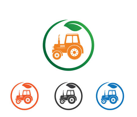 vector logo design and illustration of agriculture business, company, research, harvest, plant, technology, agronomy, filed, laboratoryのイラスト素材