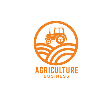 vector logo design and illustration of agriculture business, company, research, harvest, plant, technology, agronomy, filed, laboratoryのイラスト素材
