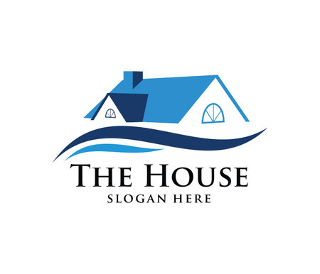 vector logo design of luxury prosperity comfy home, hotel, or real estate for property business companyのイラスト素材