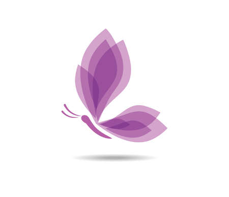 Beautiful graceful majestic colorful butterfly vector logo design for yoga, wellness, beauty salon, cosmetic and moreのイラスト素材