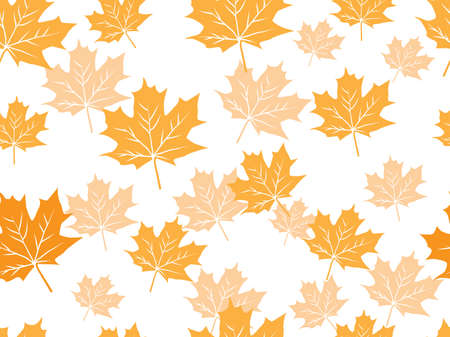Yellow maple leaf vector seamless pattern for wallpaper, background, cover, greeting card, fabric textile.のイラスト素材