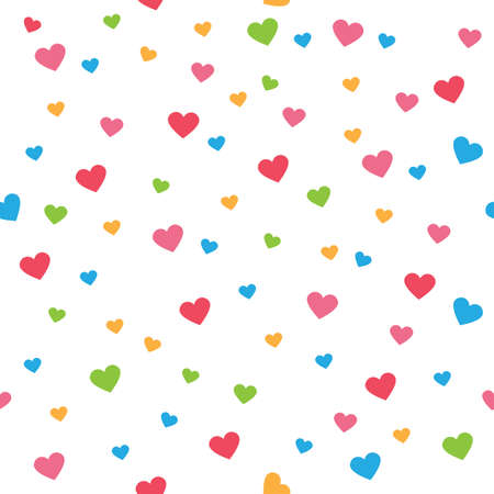 Colorful heart vector seamless pattern templateのイラスト素材