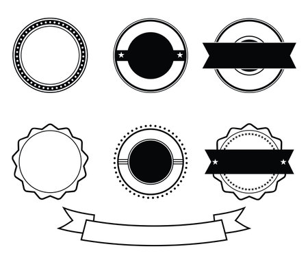 black blank anniversary badge emblem stamp vector set templateのイラスト素材