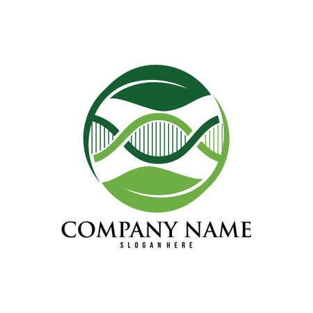 DNA helix scientific laboratory vector logo design templateのイラスト素材