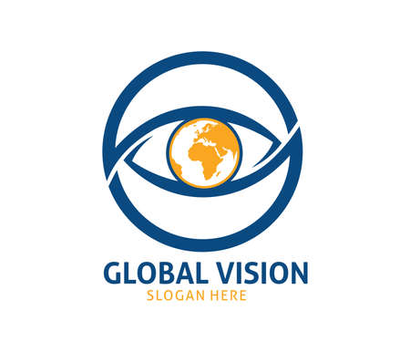 Dynamic global eye future vision vector logo design templateのイラスト素材