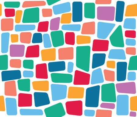 Colorful tile mosaic vector seamless pattern template.のイラスト素材