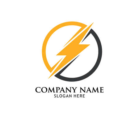 Fast lightning power electricity vector logo design templateのイラスト素材