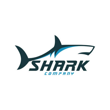 mascot shark electronic sport game vector logo design templateのイラスト素材