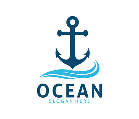 Nautical navy cruise vector design with oceanのイラスト素材