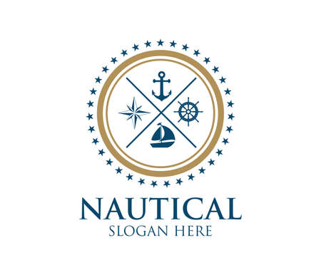 nautical navy cruise  designのイラスト素材