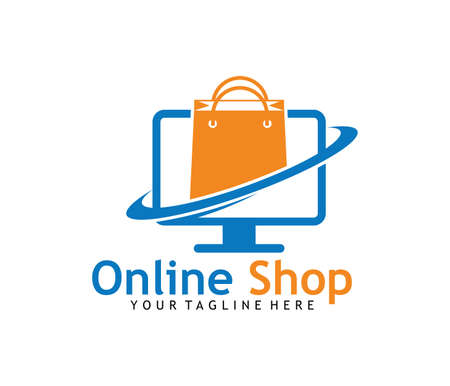 Online shop  logo concept design template.のイラスト素材