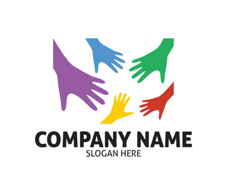Colorful hands vector design icon.のイラスト素材