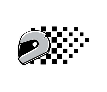 helmet racing championship automotive motorcycle and kart vector logo design templateのイラスト素材