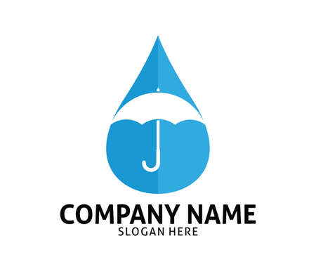 umbrella illustration protection vector logo design templateのイラスト素材