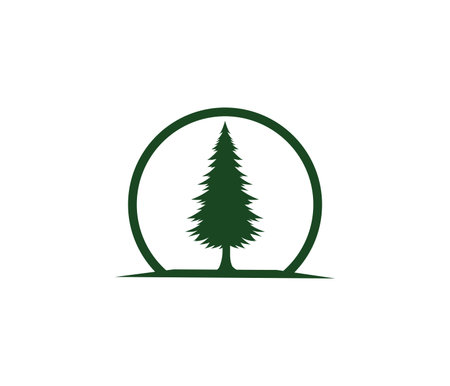pine tree hotel resort woods park vector logo design templateのイラスト素材