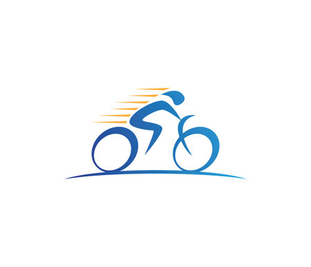 abstract bicycle icon or vector logo design templateのイラスト素材