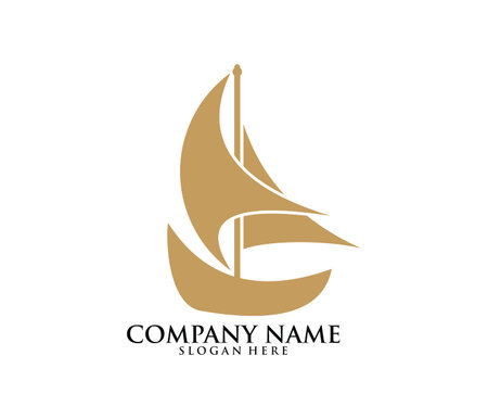 sailing ship boat vector logo icon design templateのイラスト素材