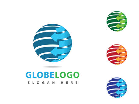 globe dynamic sphere logo icon vector design templateのイラスト素材