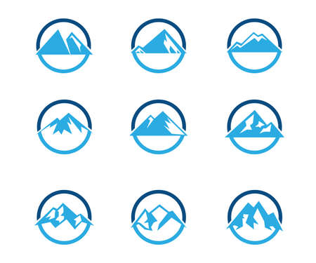 mountains peak vector icon logo design templateのイラスト素材