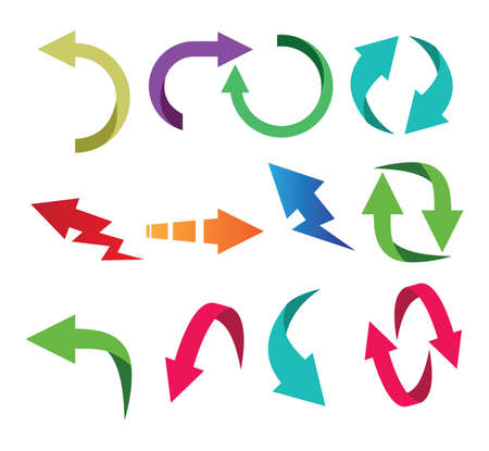 modern arrow icon button set vector design templateのイラスト素材