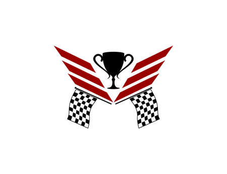 champion trophy speed racing themed illustration vector design templateのイラスト素材