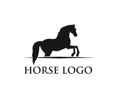 simple horse sport vector logo design inspiration for racing, equestrian and farmのイラスト素材