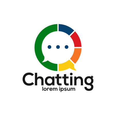 bubble chat music video social multimedia vector icon logo design template or illustrationのイラスト素材
