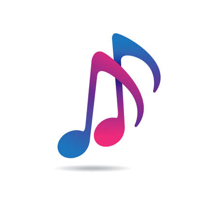 colorful and vibrant music key note vector icon logo design illustrationのイラスト素材