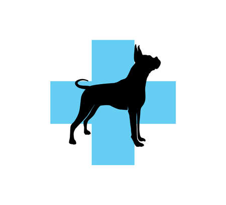 dog pet vet clinic care animal vector icon logo design templateのイラスト素材