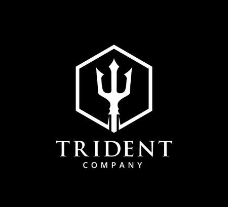 trident ocean king master vector icon logo design templateのイラスト素材