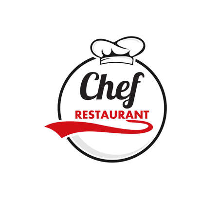 chef hat food restaurant vector icon logo design templateのイラスト素材