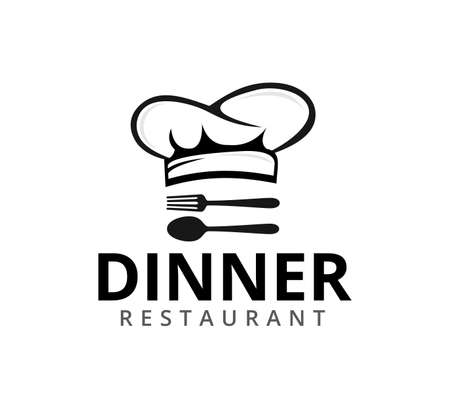 chef hat food restaurant vector icon logo design templateのイラスト素材