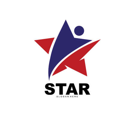 star people abstract success leadership vector icon logo design template isolated on white backgroundのイラスト素材