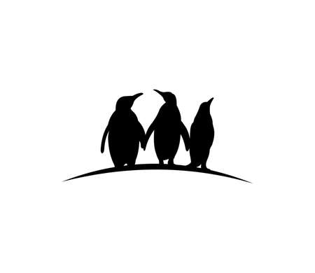 cute penguin silhouette vector design illustrationのイラスト素材