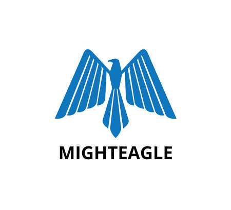 majestic flying eagle opening the wing vector logo graphic design templateのイラスト素材