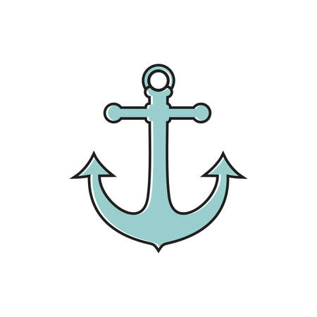 marine anchor vector logo design template illustration on whiteのイラスト素材