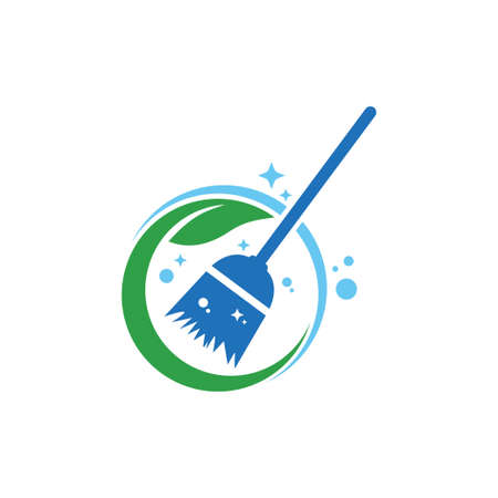 home apartment cleaning and washing service vector logo design templateのイラスト素材